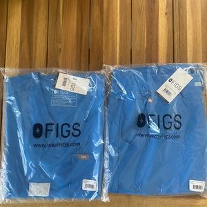 Figs ceil blue Catarina top in xs, ceil blue